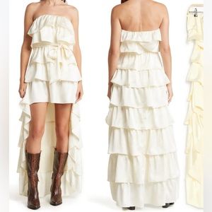 WEWOREWHAT: Tiered Ruffle Dress High-Low